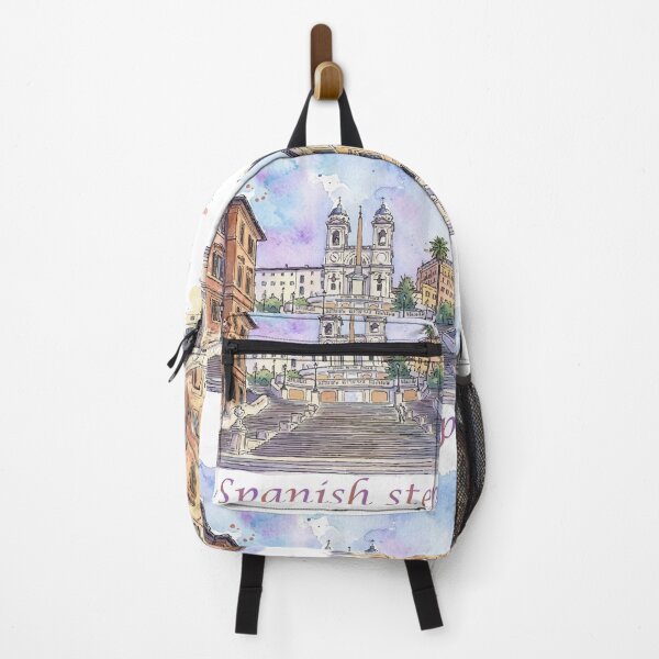 Item preview, Rome Italy Spanish Steps Watercolor Art designed and sold by NareArt.