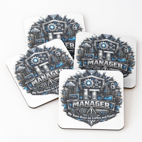Item preview, IT Manager – My Team Runs on Coffee and Panic designed and sold by Shadowframe Studios.