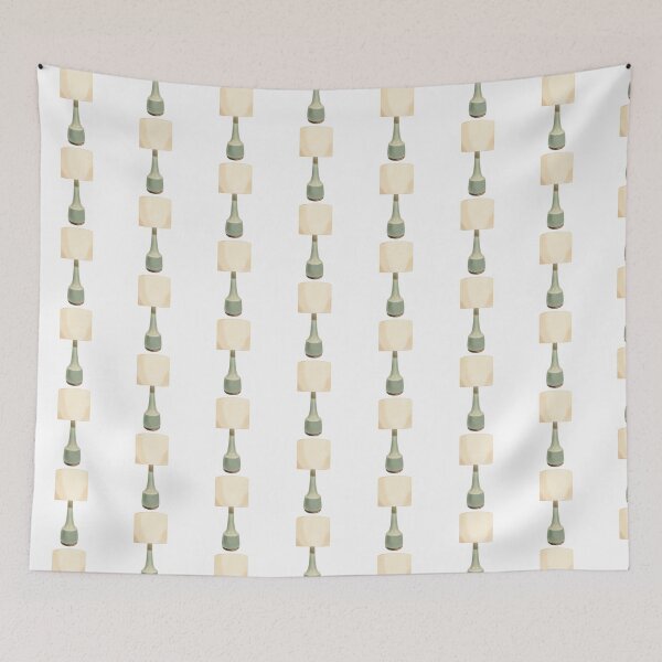 Item preview, Sage Green and Beige Table Lamp Art Print designed and sold by KaleChub.