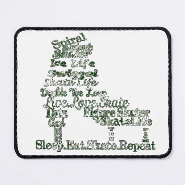 Item preview, Figure Skate- Skate Terms in Greens and White Fluid Paint Pour Design designed and sold by Purposely Designed.