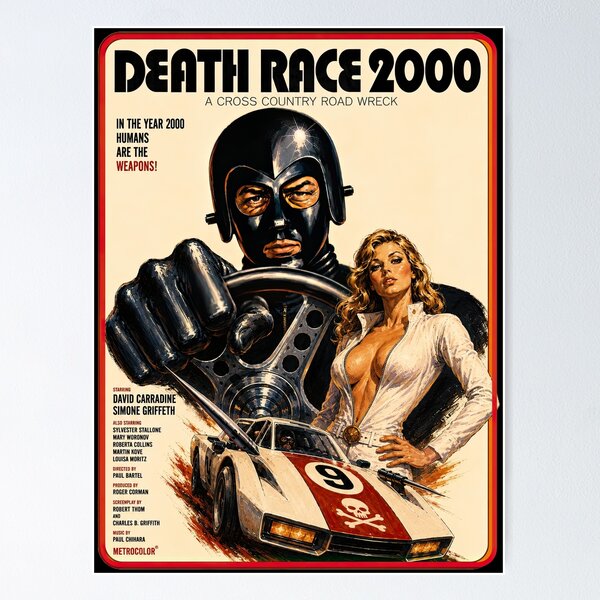 Item preview, Death Race 2000 Vintage Cult Movie Poster designed and sold by obstinator.