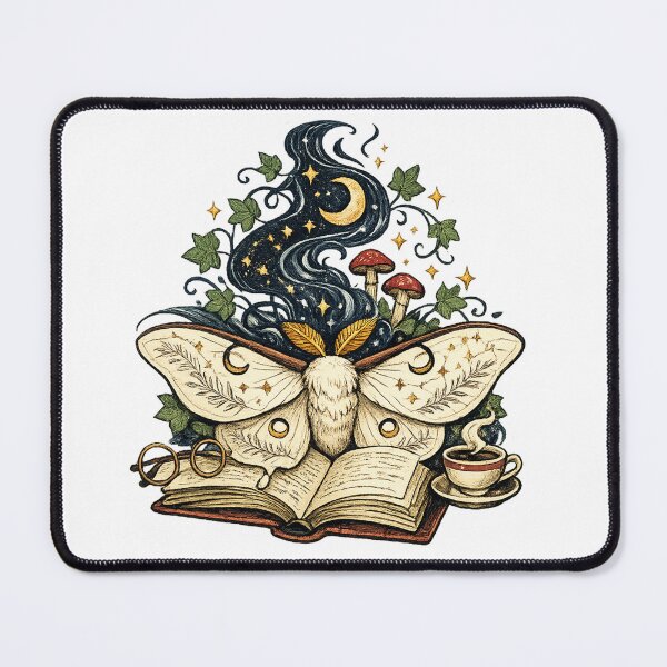 Item preview, Bookish Luna Moth in Midnight Library designed and sold by -DEEWOLF-.