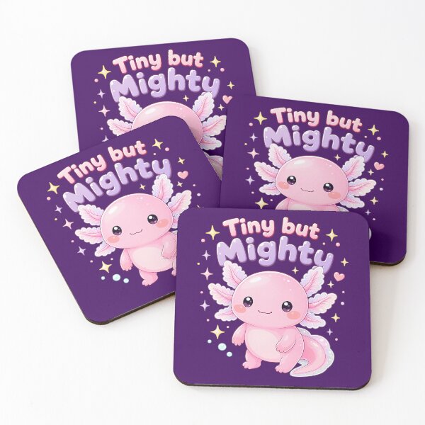 Item preview, Tiny but Mighty Cute Pink Axolotl with Motivational Quote designed and sold by SweetLilith.