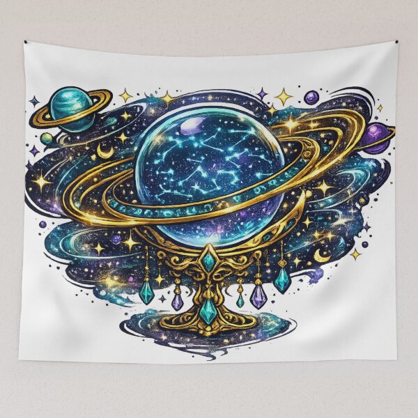 Item preview, Cosmic Crystal Globe Celestial Constellation Fantasy Astrology Sticker T-Shirt designed and sold by irfanshikh.
