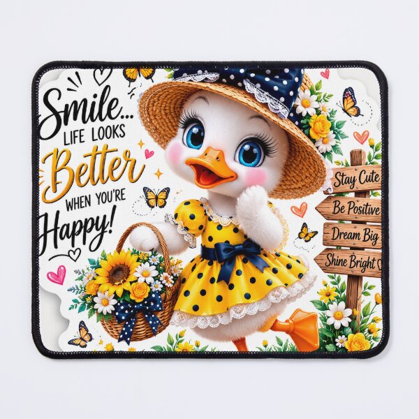Item preview, Cute Spring Duck Sticker | Smile... Life Looks Better When You're Happy | Kawaii Floral Art designed and sold by Arts121.