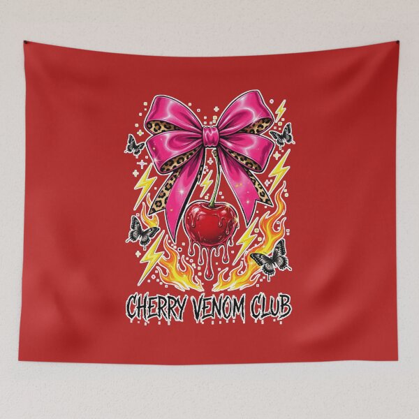 Item preview, cherry bow, coquette, leopard bow, y2k, cherry club, dripping cherry designed and sold by PrettyCrypt.