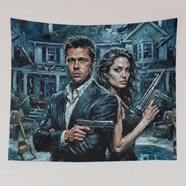 Item preview, Mr & Mrs Smith Action Fine Art Tribute designed and sold by Art's Diner.