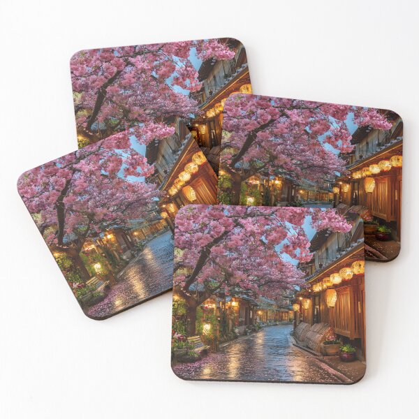 Item preview, Charming Kyoto Street with Cherry Blossoms at Dusk designed and sold by Artessie.