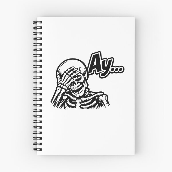 Item preview, Funny Skeleton Facepalm Sticker – "Ay..." Spanish Meme | Laughing Skull Humor | Gothic Cartoon | designed and sold by SkeletonMood.