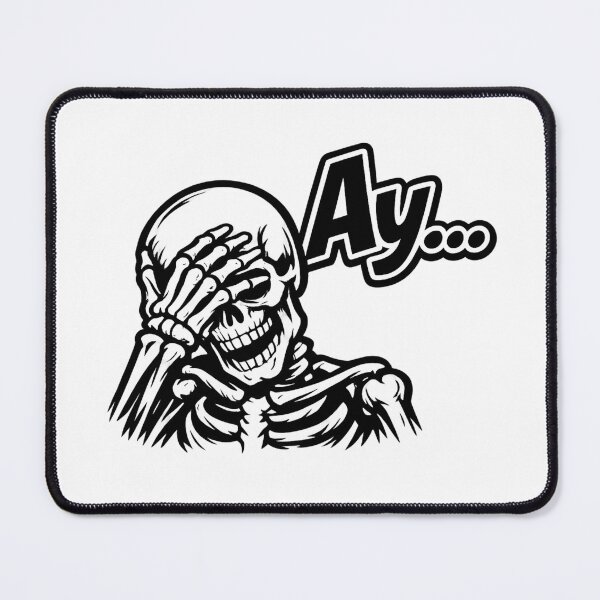 Item preview, Funny Skeleton Facepalm Sticker – "Ay..." Spanish Meme | Laughing Skull Humor | Gothic Cartoon | designed and sold by SkeletonMood.