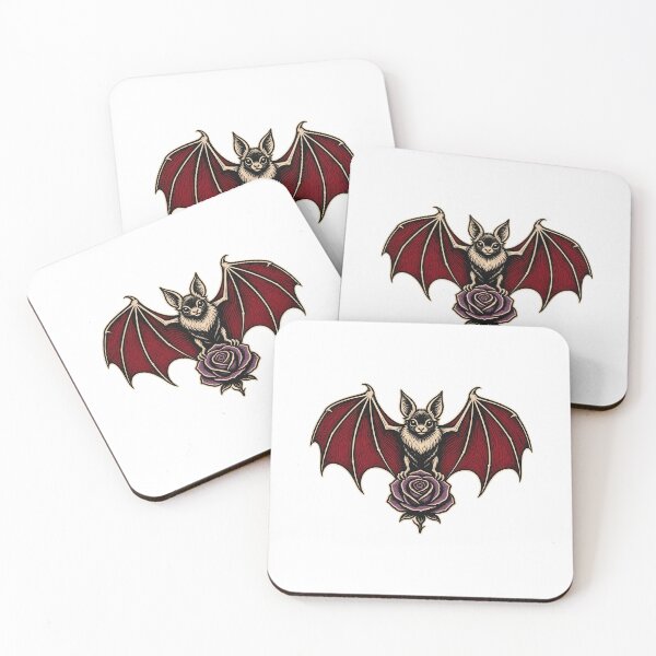 Item preview, Vampire Bat Purple Rose Gothic Tattoo Art designed and sold by BoyleDesignShop.