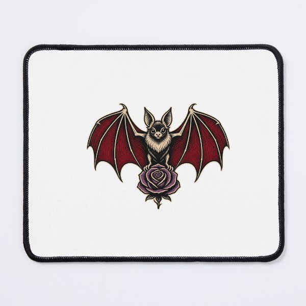 Item preview, Vampire Bat Purple Rose Gothic Tattoo Art designed and sold by BoyleDesignShop.