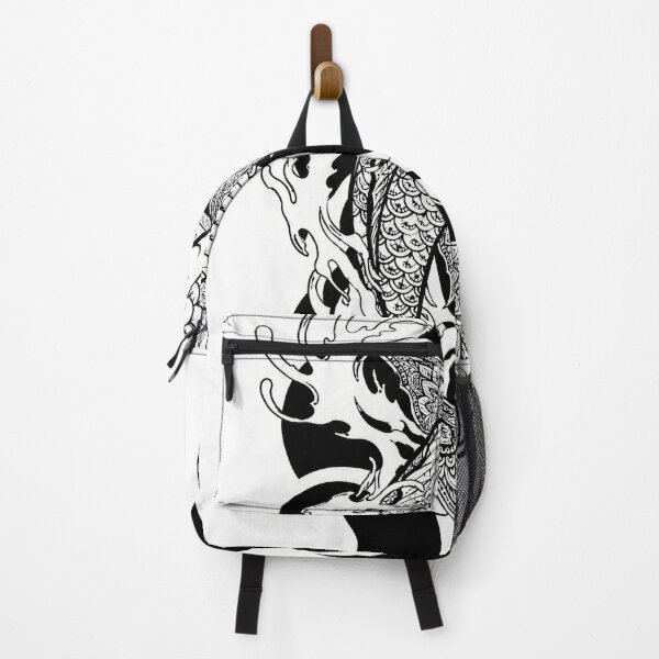 Item preview, Mandala Koi Fish Art | Black and White Japanese Koi with Mandala Fins | Zen Animal Mandala Wall Art designed and sold by suryabumblee.