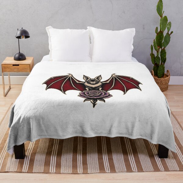 Item preview, Vampire Bat Purple Rose Gothic Tattoo Art designed and sold by BoyleDesignShop.