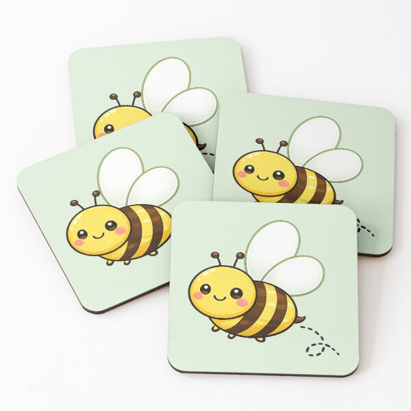 Item preview, Cute Kawaii Bee Sticker | Happy Bumble Bee Cartoon | Adorable Bee with Heart Wings designed and sold by StickyDelights.