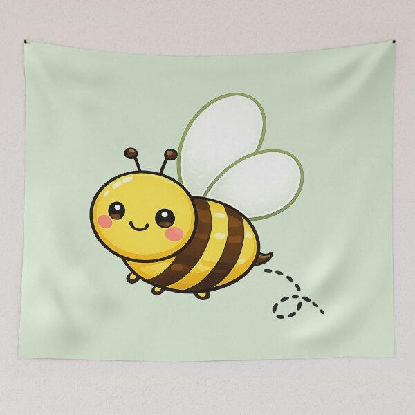 Item preview, Cute Kawaii Bee Sticker | Happy Bumble Bee Cartoon | Adorable Bee with Heart Wings designed and sold by StickyDelights.