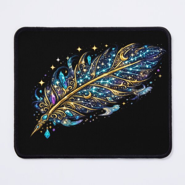 Item preview, Celestial Galaxy Feather | Mystic Cosmic Quill | Zodiac Stars Fantasy Art designed and sold by irfanshikh.