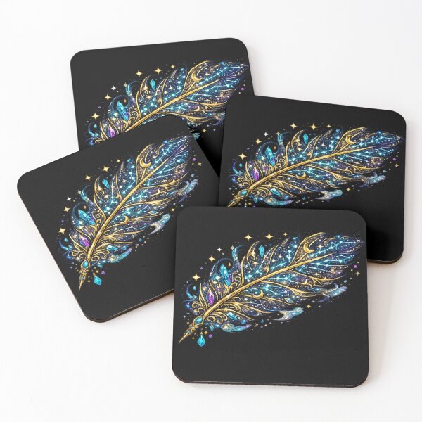 Item preview, Celestial Galaxy Feather | Mystic Cosmic Quill | Zodiac Stars Fantasy Art designed and sold by irfanshikh.
