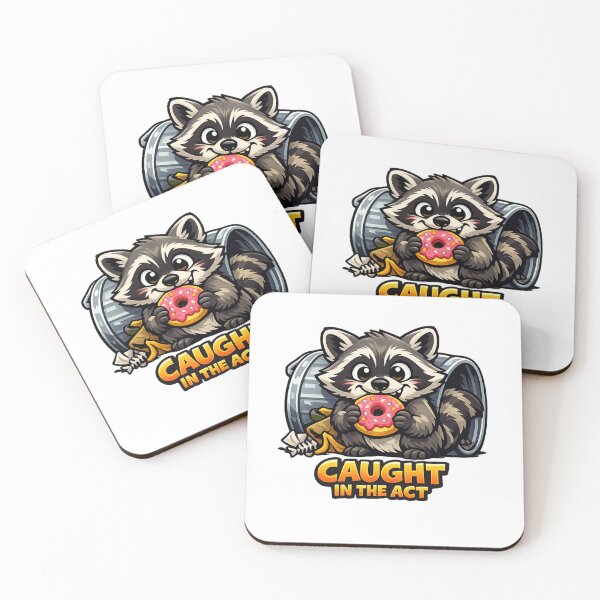 Item preview, Cute Raccoon Caught In The Act Donut Sticker designed and sold by Herodestroyer.