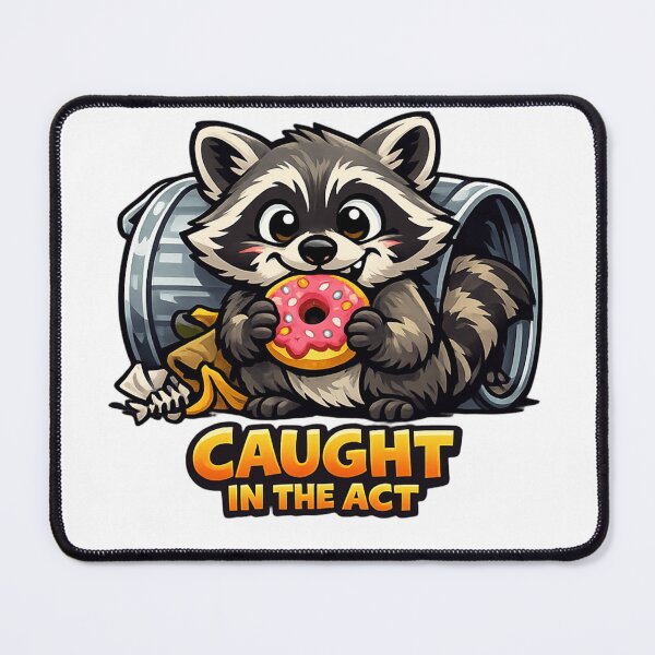 Item preview, Cute Raccoon Caught In The Act Donut Sticker designed and sold by Herodestroyer.