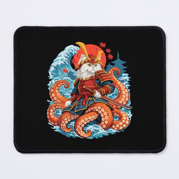 Item preview, Samurai Cat and Octopus Beneath the Rising Sun designed and sold by crouchingpixel.