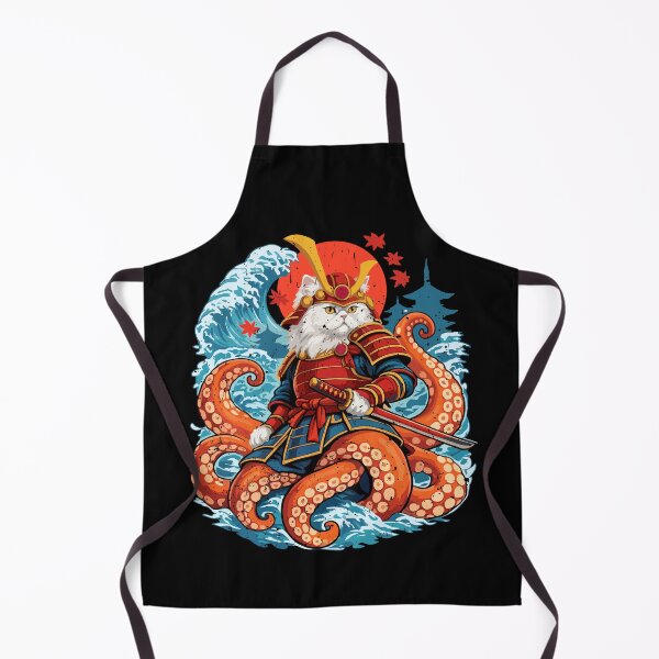 Item preview, Samurai Cat and Octopus Beneath the Rising Sun designed and sold by crouchingpixel.