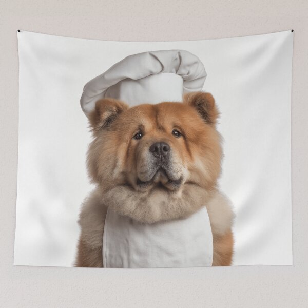 Item preview, Chow Chow Chef Dog Funny Cooking Apron Hat Cute Pet Portrait designed and sold by LazyOwlStore.