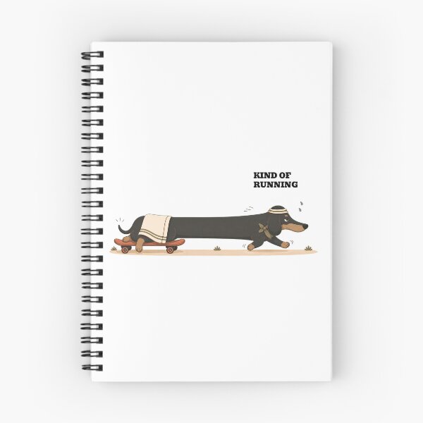 Aperçu de l'œuvre Un teckel qui court de façon amusante sur un skateboard créée et vendue par LazyPaw Design.