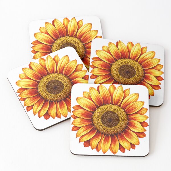 Item preview, Sunset Colored Sunflower Minimalist Design designed and sold by cbfineart.
