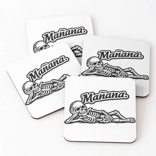 Item preview, Funny Relaxed Skeleton Sticker – "Mañana" Spanish Quote | Lazy Skeleton Meme | Procrastination Humor | designed and sold by SkeletonMood.