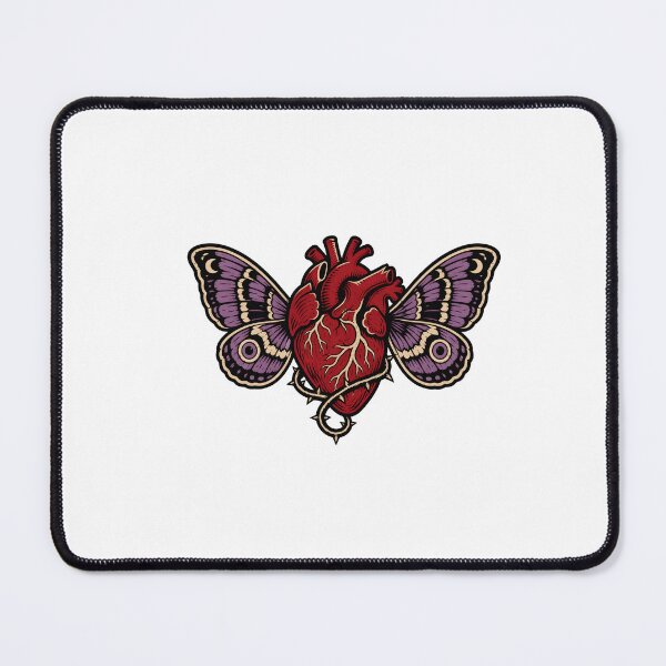 Item preview, Anatomical Heart Moth Wings Gothic Tattoo Design designed and sold by BoyleDesignShop.