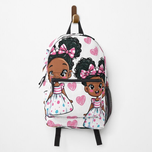 Item preview, Kawaii Girl Twins Afro Puffs Ribbons and Bows Print Pattern designed and sold by RichardRags.