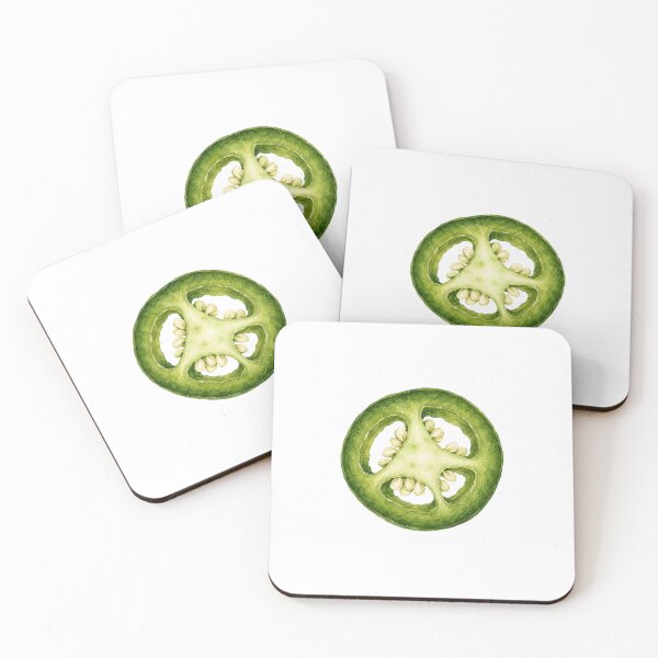 Item preview, Vintage Watercolor Jalapeño Slice | Botanical Pepper Illustration designed and sold by Ethereal-Rain.