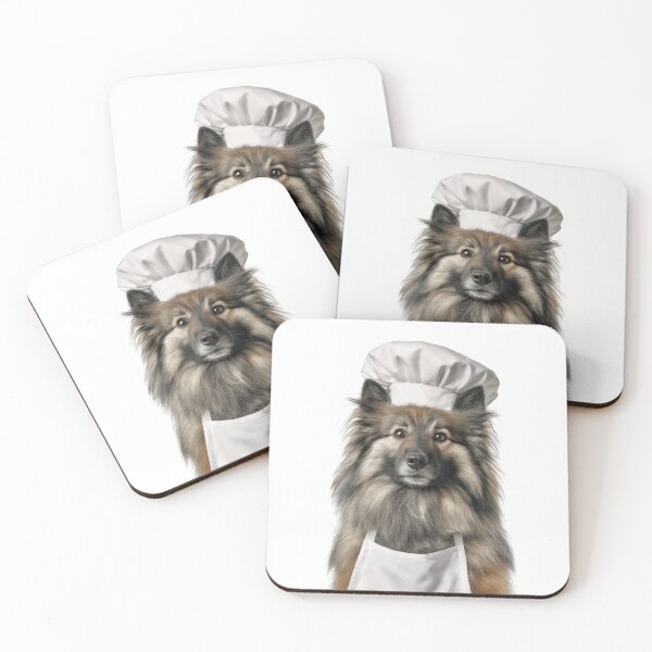 Item preview, Keeshond Chef Dog Funny Cooking Apron Hat Cute Pet Portrait designed and sold by LazyOwlStore.