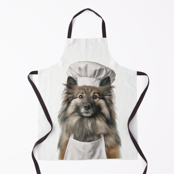 Item preview, Keeshond Chef Dog Funny Cooking Apron Hat Cute Pet Portrait designed and sold by LazyOwlStore.