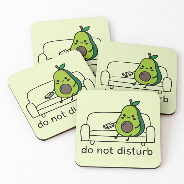 Item preview, Do Not Disturb Kawaii Avocado designed and sold by GinColorist.