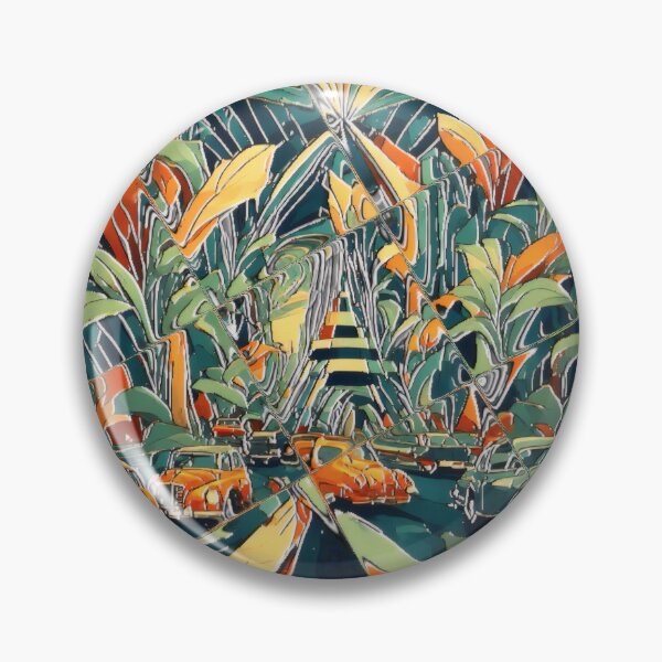 Item preview, Fractal Avenue Vintage Cars and Futuristic Trees designed and sold by GooGoblin.