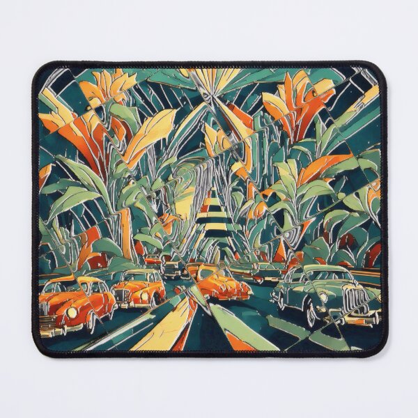 Item preview, Fractal Avenue Vintage Cars and Futuristic Trees designed and sold by GooGoblin.