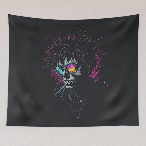 Item preview, Cyberpunk Neon Skull with Rainbow Sunglasses designed and sold by ERODED SELF.