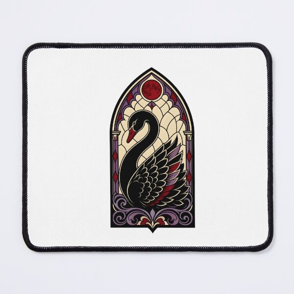Item preview, Black Swan Gothic Stained Glass Blood Moon designed and sold by BoyleDesignShop.