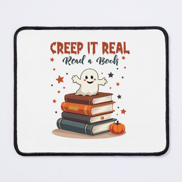 Item preview, Creep It Real Read A Book Cute Halloween Ghost Bookworm Graphic Design designed and sold by PixelDockStudio.