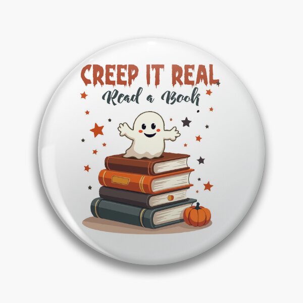 Item preview, Creep It Real Read A Book Cute Halloween Ghost Bookworm Graphic Design designed and sold by PixelDockStudio.