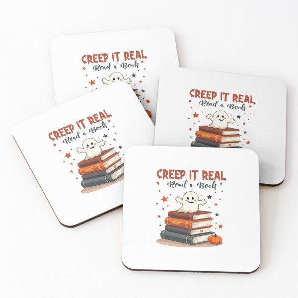 Item preview, Creep It Real Read A Book Cute Halloween Ghost Bookworm Graphic Design designed and sold by PixelDockStudio.