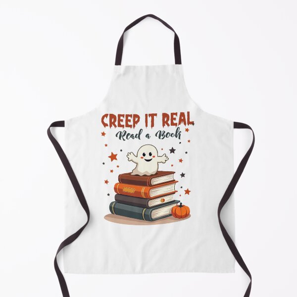 Item preview, Creep It Real Read A Book Cute Halloween Ghost Bookworm Graphic Design designed and sold by PixelDockStudio.
