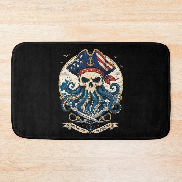 Item preview, Patriotic Kraken Pirate Skull of the High Seas designed and sold by crouchingpixel.
