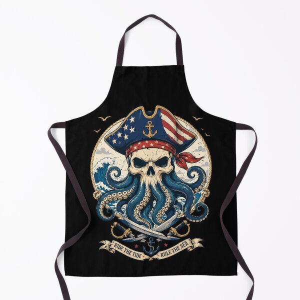 Item preview, Patriotic Kraken Pirate Skull of the High Seas designed and sold by crouchingpixel.