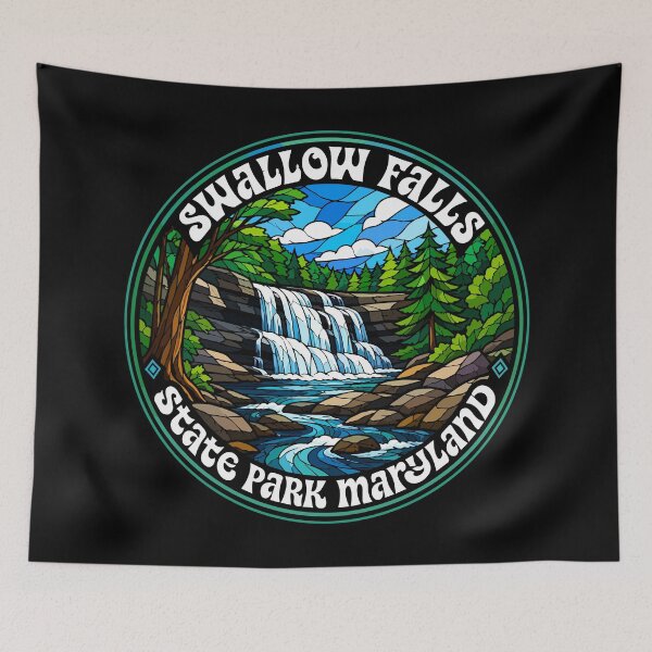 Item preview, Swallow Falls State Park Maryland Stained Glass Travel designed and sold by TomFrontierArt.