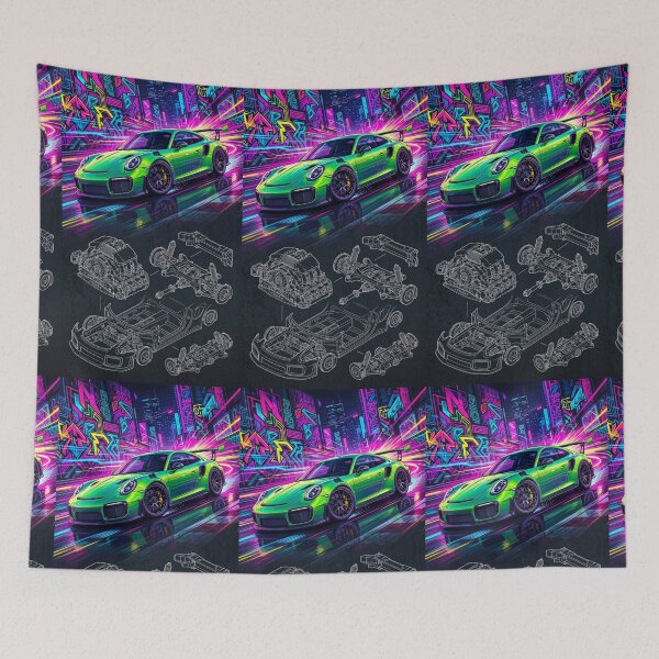 Item preview, Green Widebody Track Weapon Neon Night Cyberpunk Racing Schematic designed and sold by RevUpDesign.