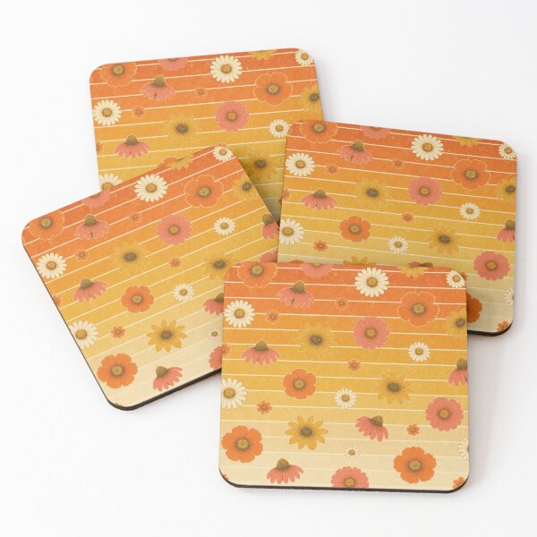 Item preview, 1970's Vintage Floral Design with Sunrise designed and sold by cbfineart.