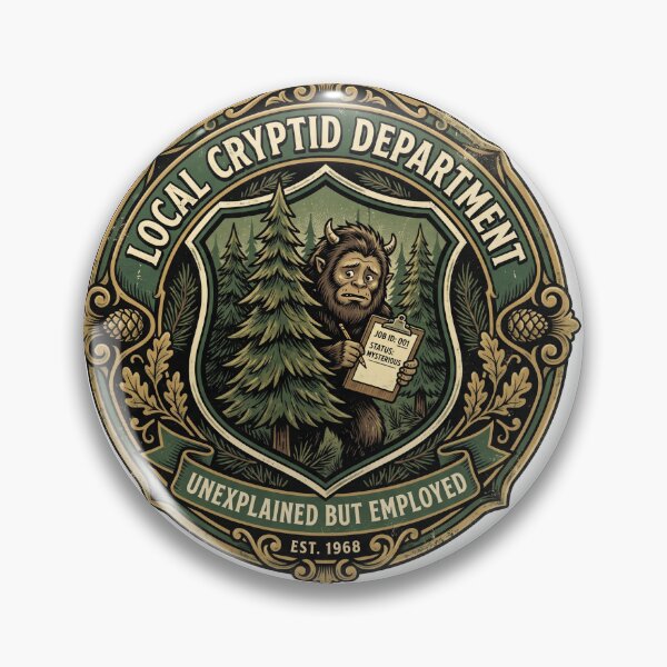 Item preview, Local Cryptid Department | Shy Forest Creature Badge designed and sold by DmaarGroup.